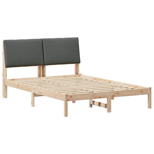 vidaXL Estrutura da cama castanho e cinzento-escuro 140 x 190 cm