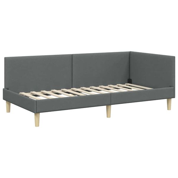 vidaXL Estrutura de Cama de Canto Cinza Escuro 80 cm x 200 cm Veludo