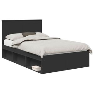 vidaXL Estrutura da Cama Preto 135 x 190 cm Madeira de Pinheiro S&oacute;lida