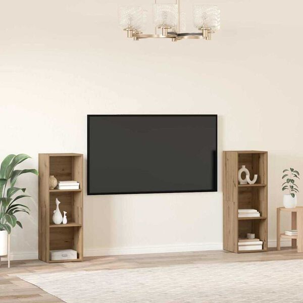 vidaXL Conjunto de m&oacute;vel de TV 2 pcs Carvalho Artesanal