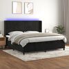 vidaXL Cama box spring c/ colch&atilde;o/LED 200x200 cm veludo preto