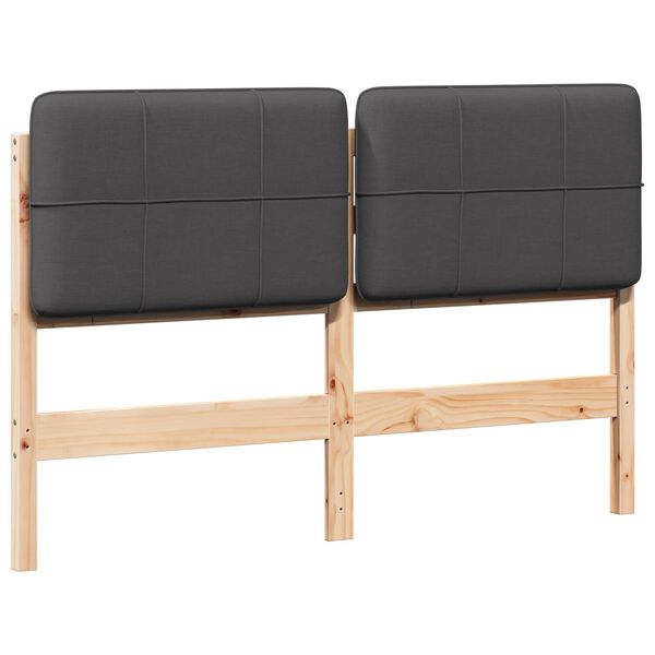 vidaXL Cabeceira estofada com cabeceira Marrom e Cinza Escuro 135 cm