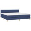 vidaXL Cama box spring c/ colch&atilde;o e LED 200x200 cm tecido azul