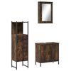 vidaXL 3 pcs conjunto de m&oacute;veis WC madeira processada carvalho fumado