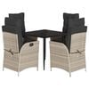 vidaXL 5 pcs conjunto de jantar p/ jardim c/ almofad&otilde;es cinzento claro