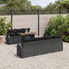 vidaXL Conjunto de Sof&aacute; de Jardim com almofada 8 pcs Preto