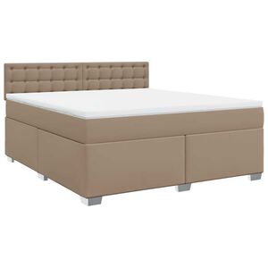 vidaXL Cama com molas/colch&atilde;o 180x200 cm couro artificial cappuccino