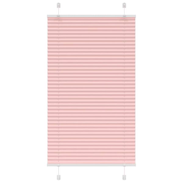 vidaXL Rosa Plissada Cega 80x100 cm Largura Tecido 79,4 cm Poli&eacute;ster