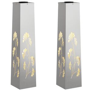 vidaXL Luz Solar LED de Caminho 2 unid. Branco quente 18 x 18 x 80 cm