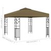 vidaXL Gazebo 3x3 m 180 g/m² cinza-acastanhado