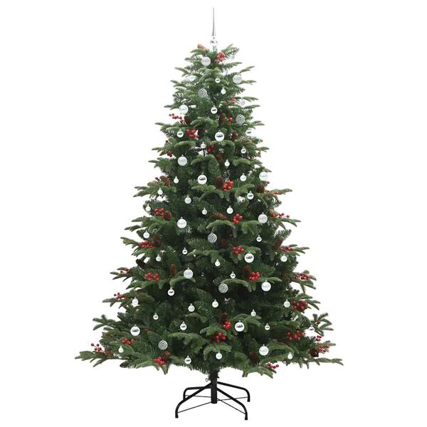 vidaXL &Aacute;rvore de Natal Artificial Verde 240 cm PVC, Metal e Pl&aacute;stico