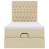 vidaXL Estrutura de cama otomana com creme de colch&atilde;o 80x200cm tecido