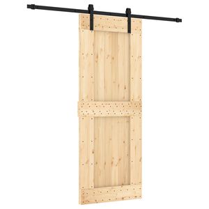 vidaXL Porta Deslizante Natural e Preto 80 x 210 cm