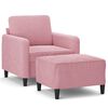 vidaXL Poltrona com apoio de p&eacute;s 60 cm veludo rosa