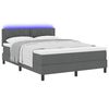 vidaXL Cama Box com colch&atilde;o Cinzento escuro 140 x 200 cm tecido