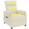 vidaXL Poltrona de massagens elétrica couro artificial cor creme