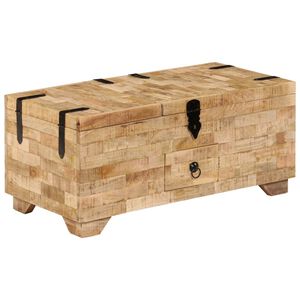 vidaXL Mesa de centro madeira de mangueira maci&ccedil;a 80x40x35 cm