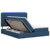 vidaXL Cama de Armazenamento LED com Colch&atilde;o Azul 180 x 200 cm Tecido