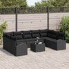 vidaXL Conjunto de Sof&aacute;s 10 pcs Preto Rattan de Polipropileno