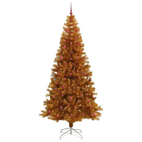 vidaXL &Aacute;rvore de Natal com 300 LEDs com suporte Ouro 240 cm PET