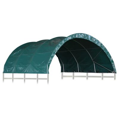 vidaXL Tenda para gado PVC 3,7x3,7 m verde