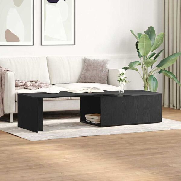 vidaXL Mesa de centro Carvalho Preto 150 x 50 x 35 cm