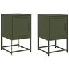 vidaXL Mesas de cabeceira 2 pcs 36x39x60,5 cm a&ccedil;o verde azeitona