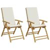 vidaXL Cadeiras jardim dobr&aacute;veis/reclin&aacute;veis c/ almofad&otilde;es 2 pcs bambu