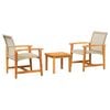 vidaXL 3 pcs conjunto de bistr&ocirc; vime PE e madeira de ac&aacute;cia bege