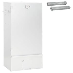 vidaXL Forno Fumador 3 pcs 44,5 x 29 x 83 cm A&ccedil;o galvanizado Prateado