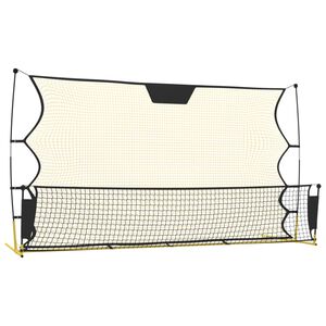 vidaXL Rede de ressalto futebol 183x85x120 cm poli&eacute;ster preto/amarelo