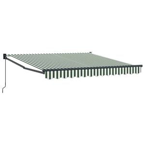 vidaXL Toldo retr&aacute;til Verde e Branco 350 x 250 cm