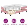 vidaXL Cama Box Spring LED com colch&atilde;o Rosa 200 x 200 cm Veludo