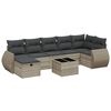 vidaXL 8 pcs conj. sof&aacute;s jardim c/ almofad&otilde;es vime PE cinzento-claro