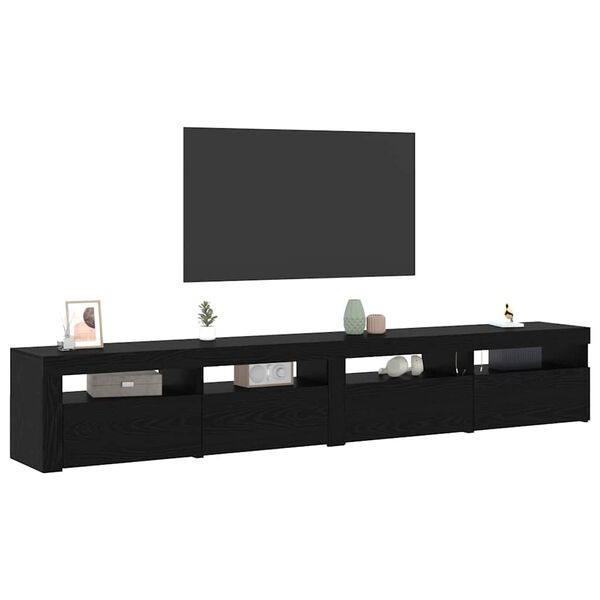 vidaXL Conjunto de móvel de TV 3 pcs Carvalho Preto 240 x 35 x 40 cm