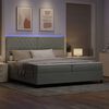 vidaXL Cama Box Spring LED Cinzento-claro 200 x 200 cm Veludo