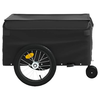 vidaXL Reboque para bicicleta 45 kg ferro preto