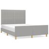 vidaXL Estrutura de cama sem colch&atilde;o 140x200 cm tecido cinzento-claro