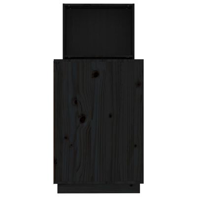 vidaXL Secretária 110x53x117 cm madeira de pinho maciça preto