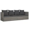 vidaXL Sof&aacute; lounge de exterior c/ almofad&otilde;es vime PE cinzento