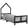 vidaXL Estrutura de cama infantil 80x200 cm pinho maci&ccedil;o preto