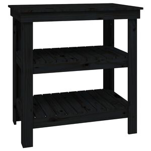 vidaXL Bancada de trabalho com prateleira Preto 78,5 x 50 x 80 cm