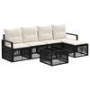 vidaXL Conjunto de Sof&aacute; de Jardim 6 unid. Preto vime PE