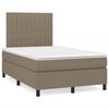 vidaXL Cama boxspring c/ colch&atilde;o 120x190cm tecido castanho-acinzentado