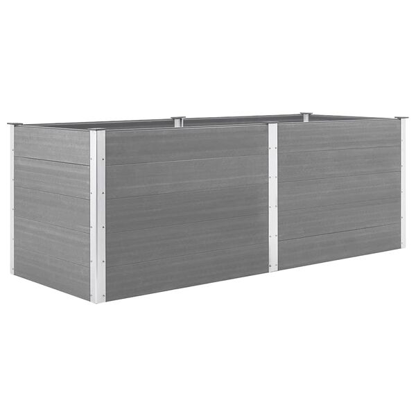 vidaXL Canteiro elevado de jardim 250x100x91 cm WPC cinzento