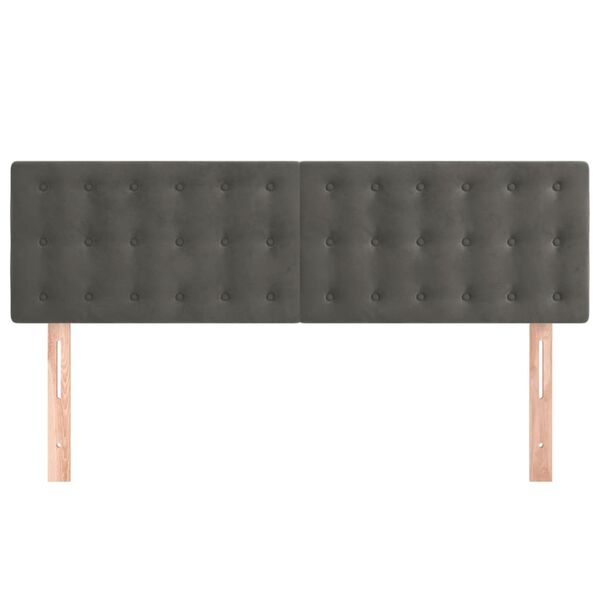 vidaXL Cabeceiras cinzento-escuro 144x5x78/88 cm veludo