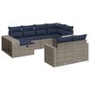 vidaXL 10 pcs conjunto sof&aacute;s de jardim c/ almofad&otilde;es vime PE cinzento