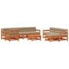 vidaXL Conjunto de Lounge de Jardim 10 unid. Pinho Castanho Cera