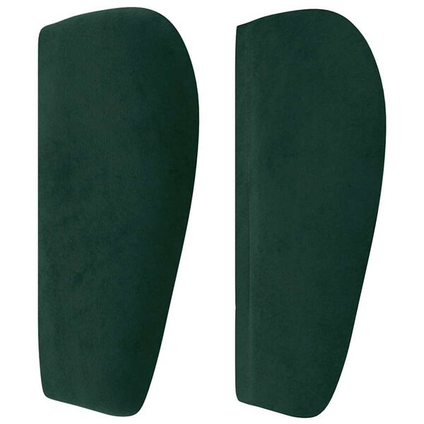 vidaXL Cabeceira de cama c/ abas veludo 163x23x78/88cm verde-escuro
