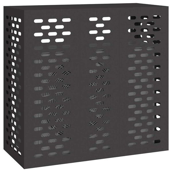 vidaXL Capa de Ar Condicionado Preto 110 x 50 x 105 cm A&ccedil;o